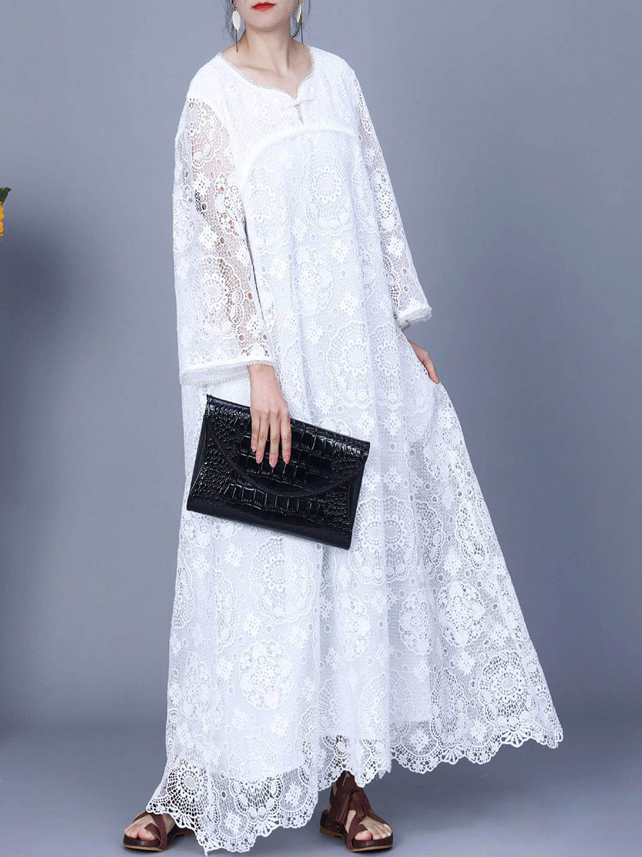 Summer lace maxi dress for women KL1017