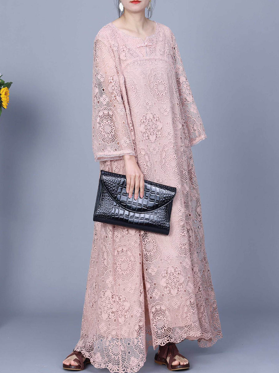 Summer lace maxi dress for women KL1017