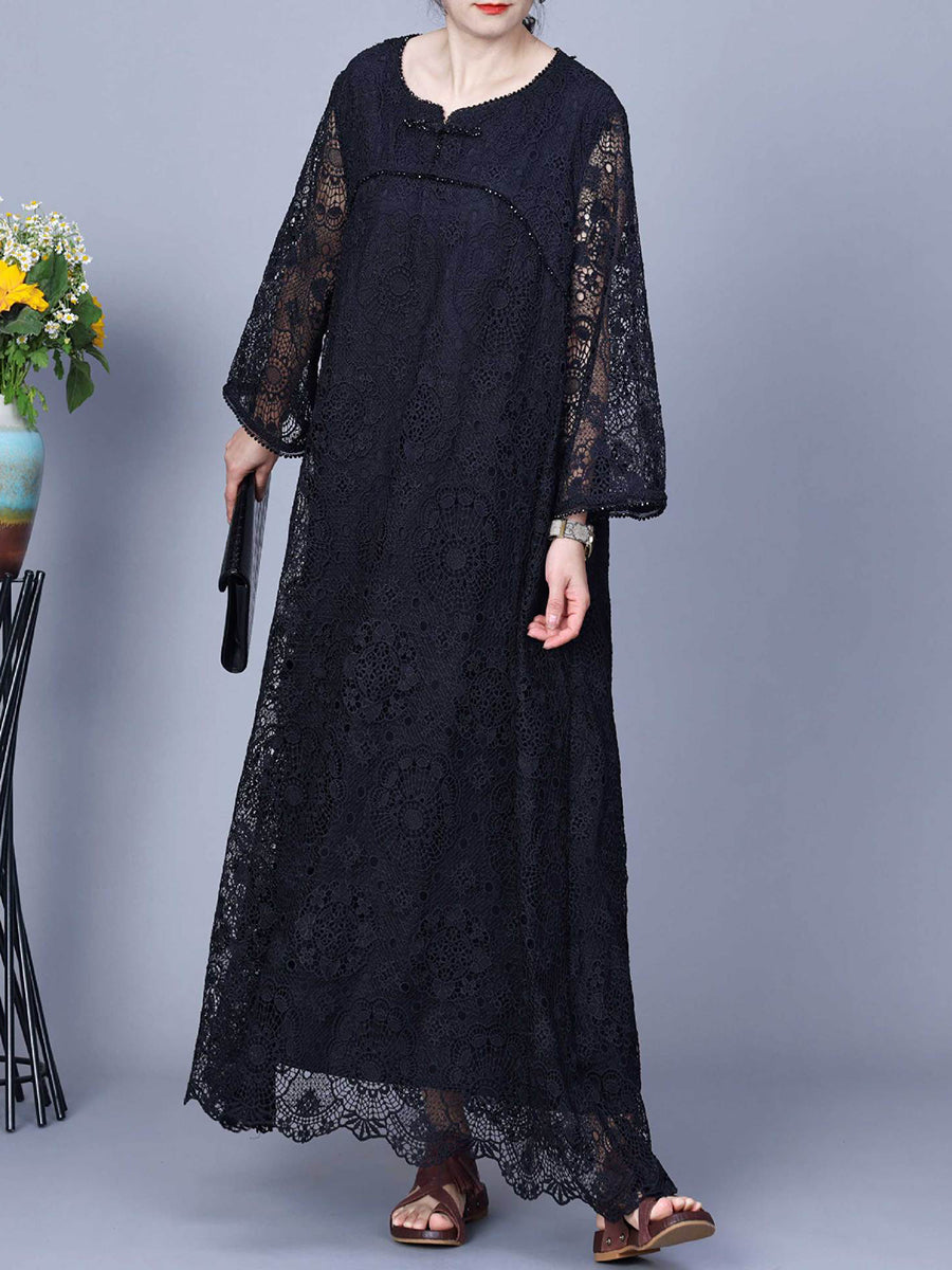 Summer lace maxi dress for women KL1017