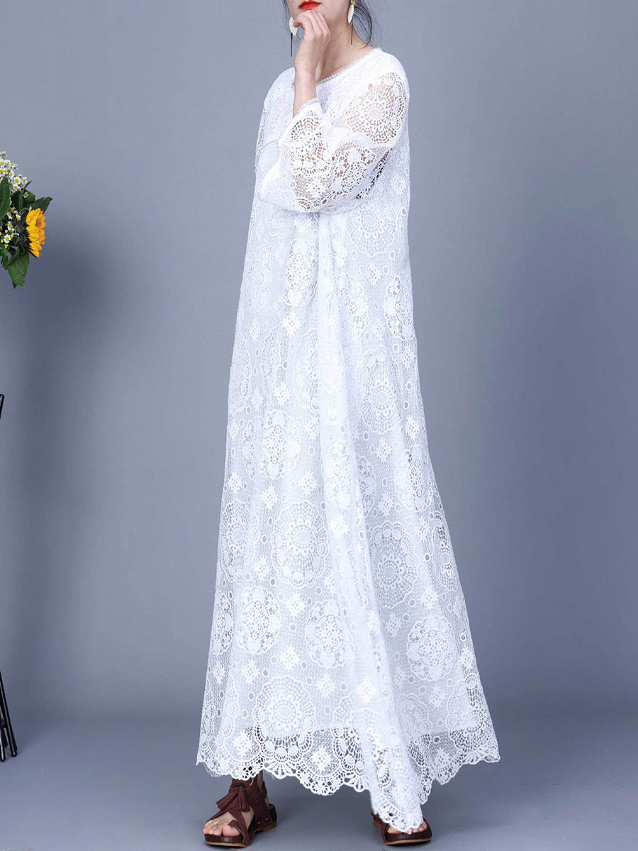 Summer lace maxi dress for women KL1017