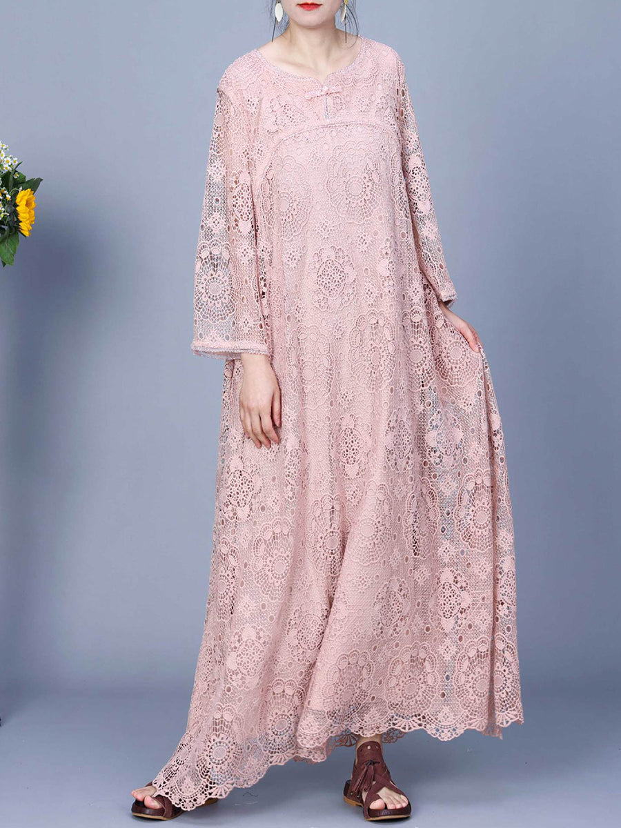 Summer lace maxi dress for women KL1017