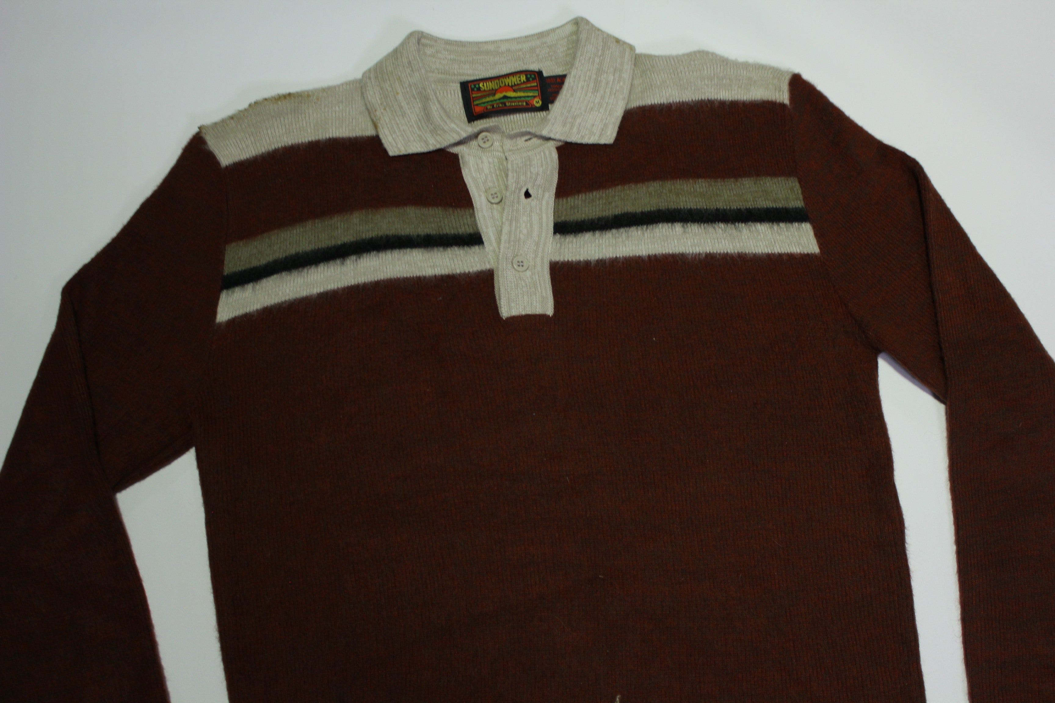 Sundowner Erika Strasberg 80's Striped Polo Sweater - Vintage Style