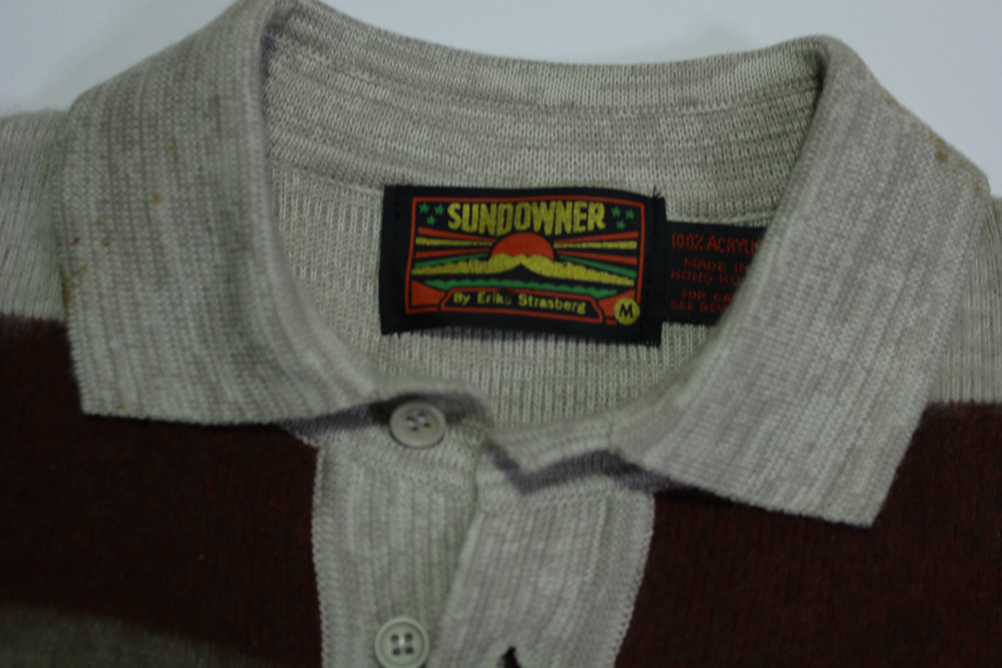 Sundowner Erika Strasberg 80's Striped Polo Sweater - Vintage Style