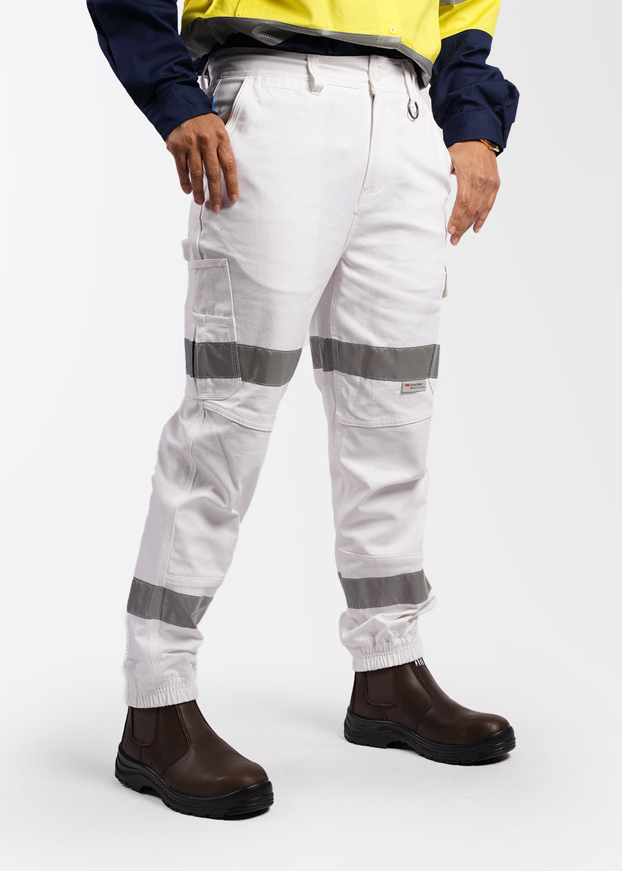 Tape cuffed work pants for women