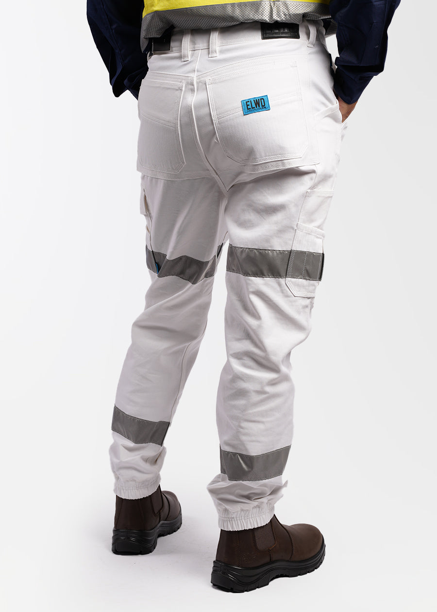 Tape cuffed work pants for women