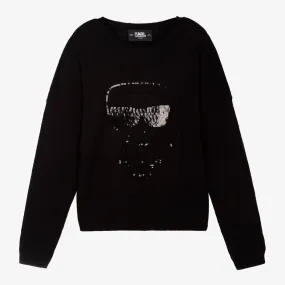 Black Cropped Sweater for Teen Girls.