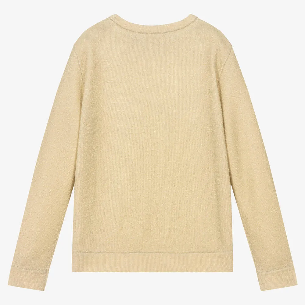 Golden Logo Sweater for Teenage Girls