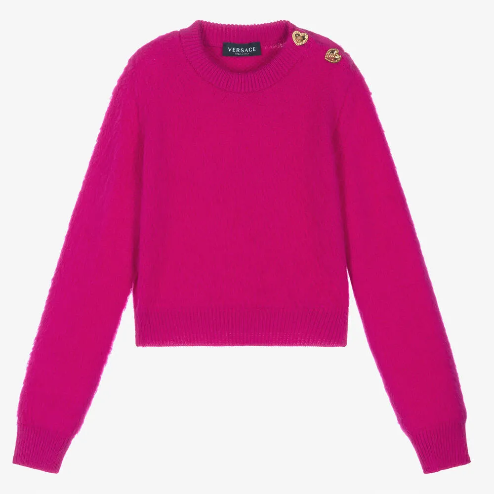 Pink Wool Sweater for Teen Girls.