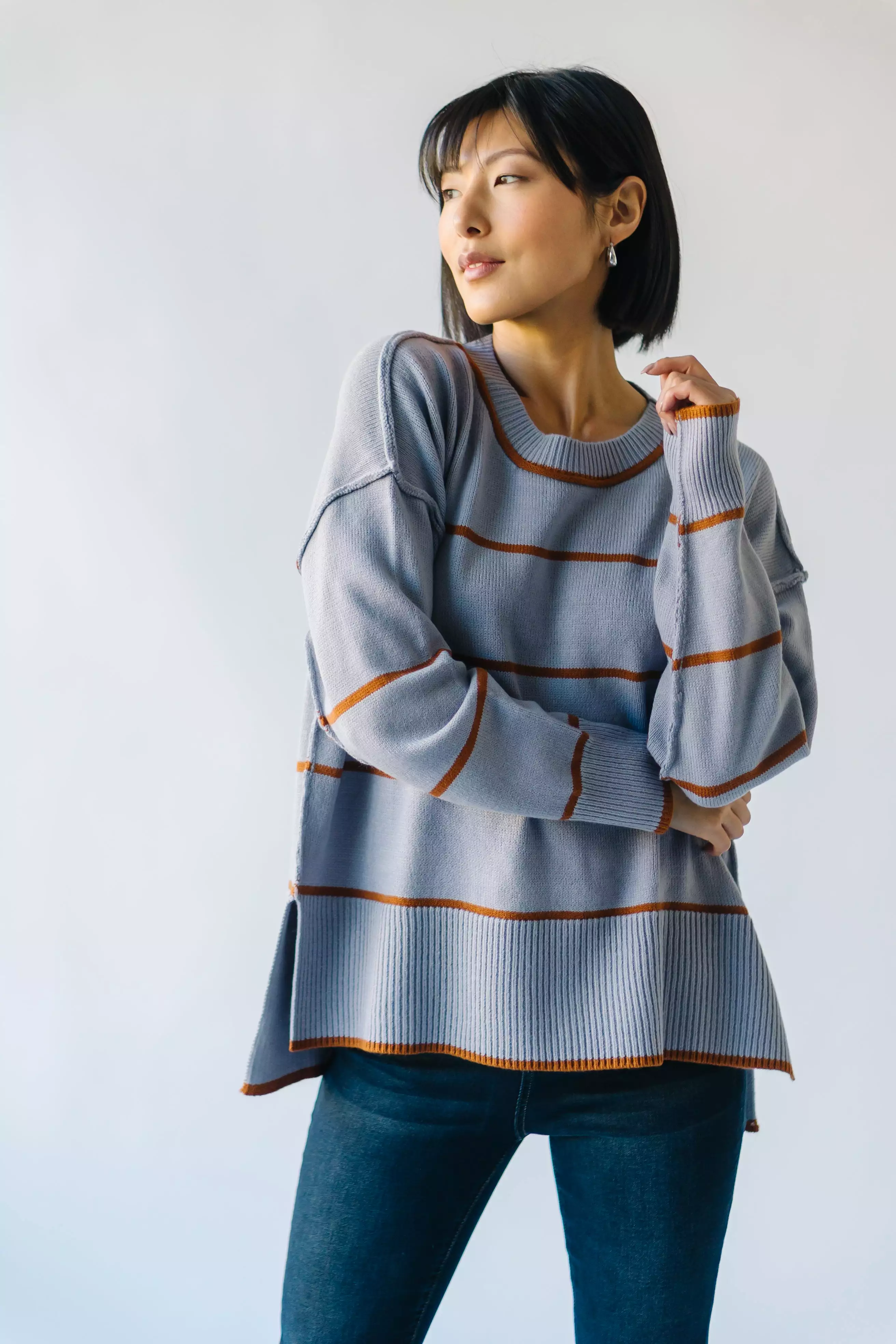 The Blue + Tan Borden Striped Sweater