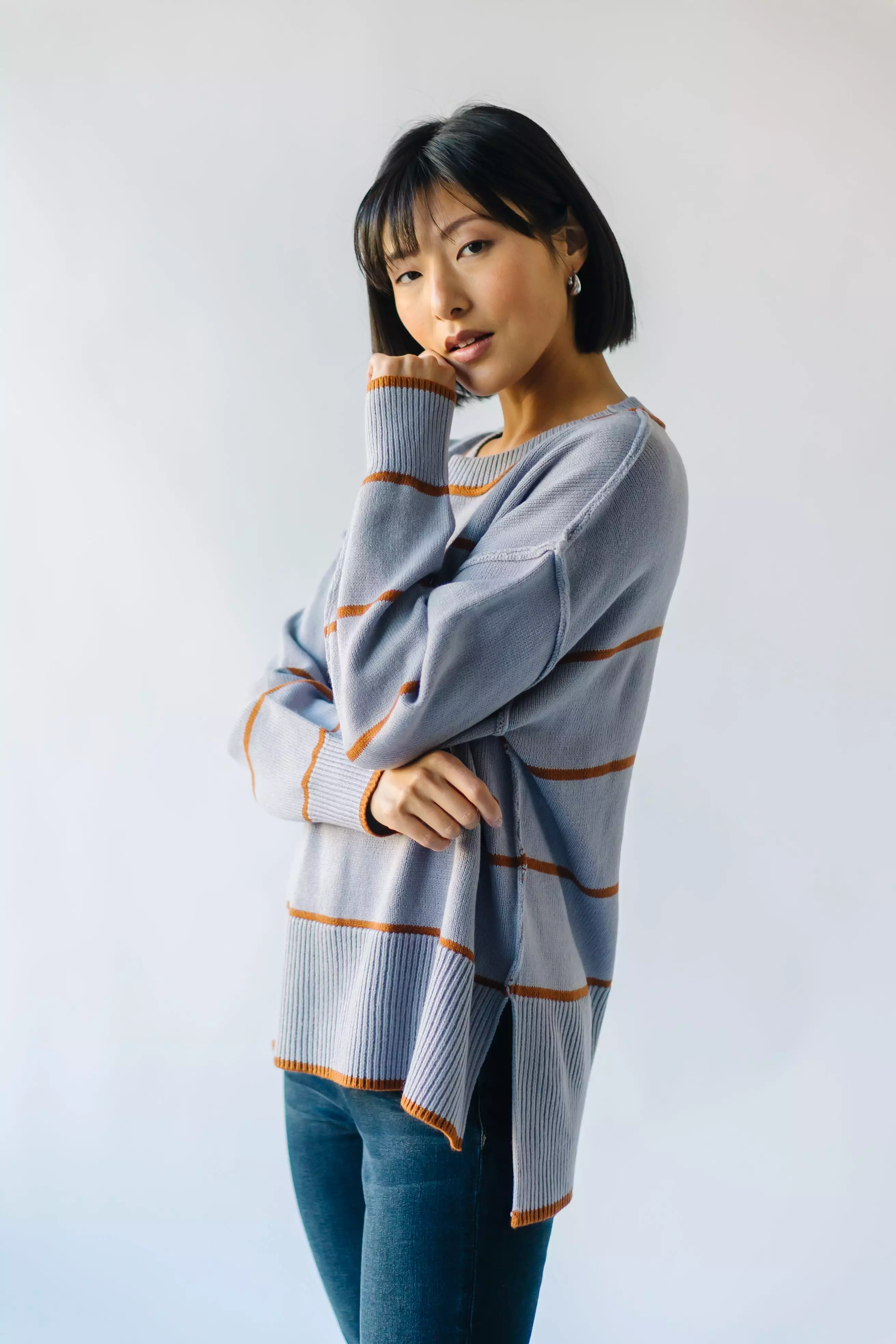 The Blue + Tan Borden Striped Sweater