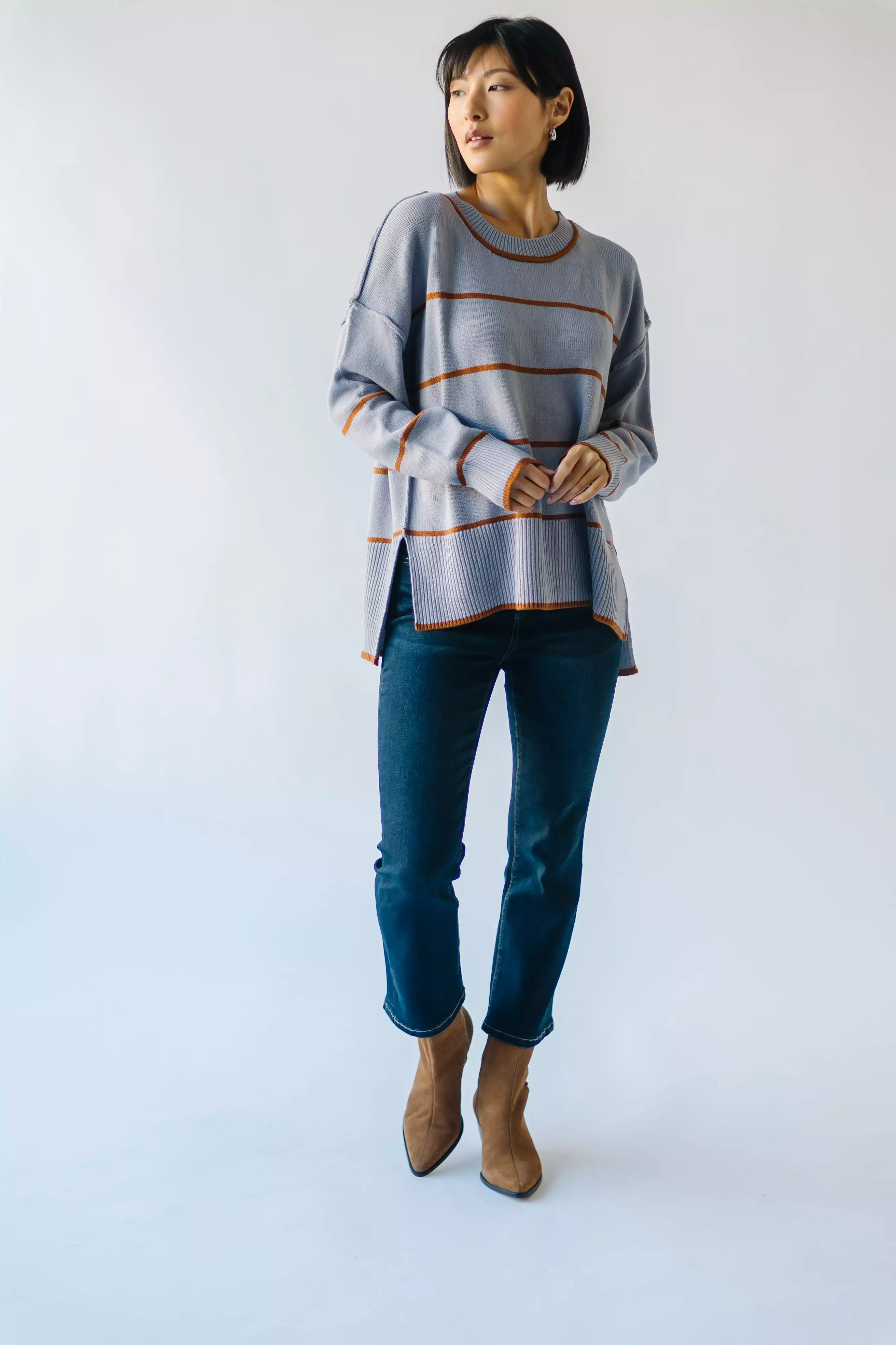 The Blue + Tan Borden Striped Sweater