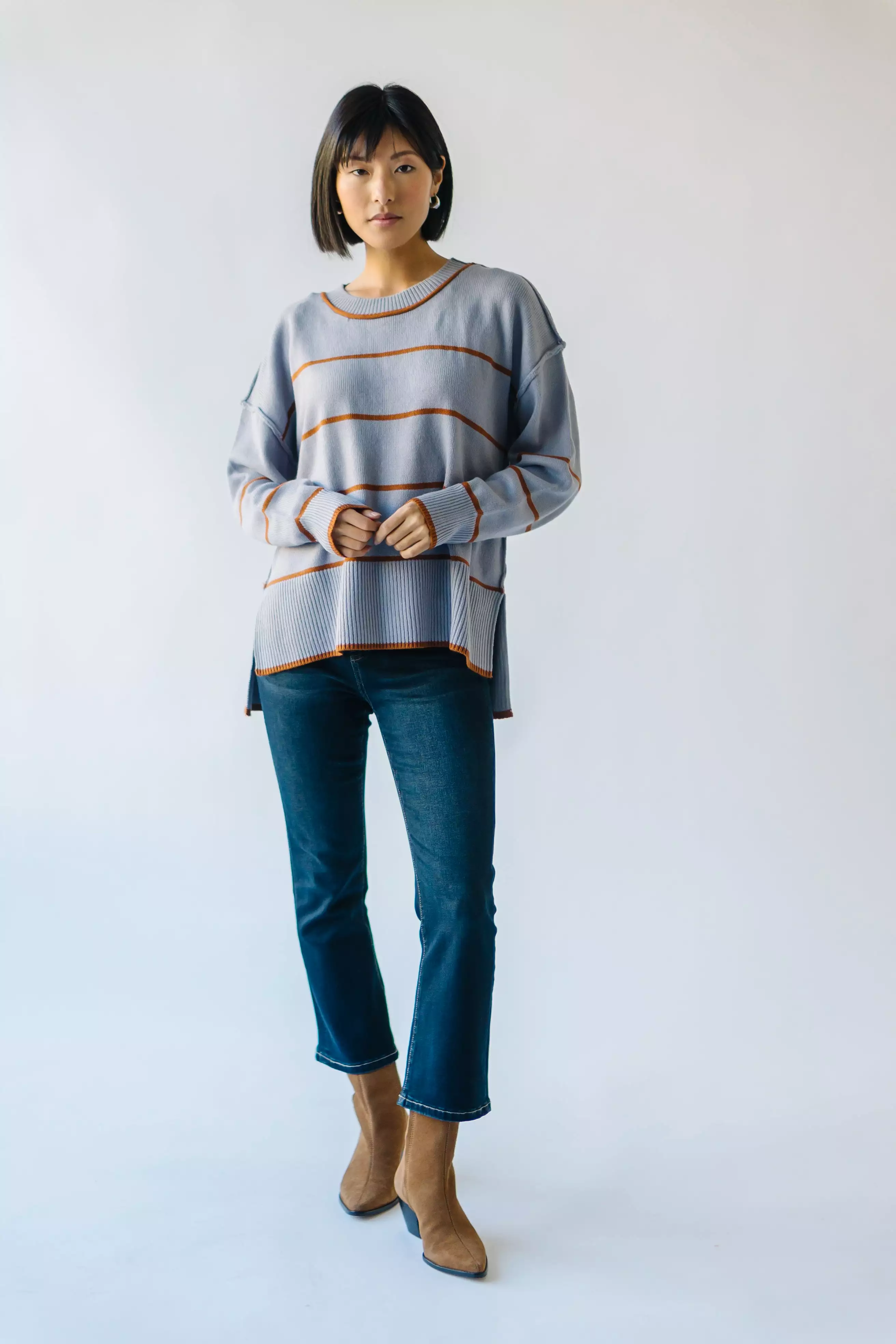 The Blue + Tan Borden Striped Sweater