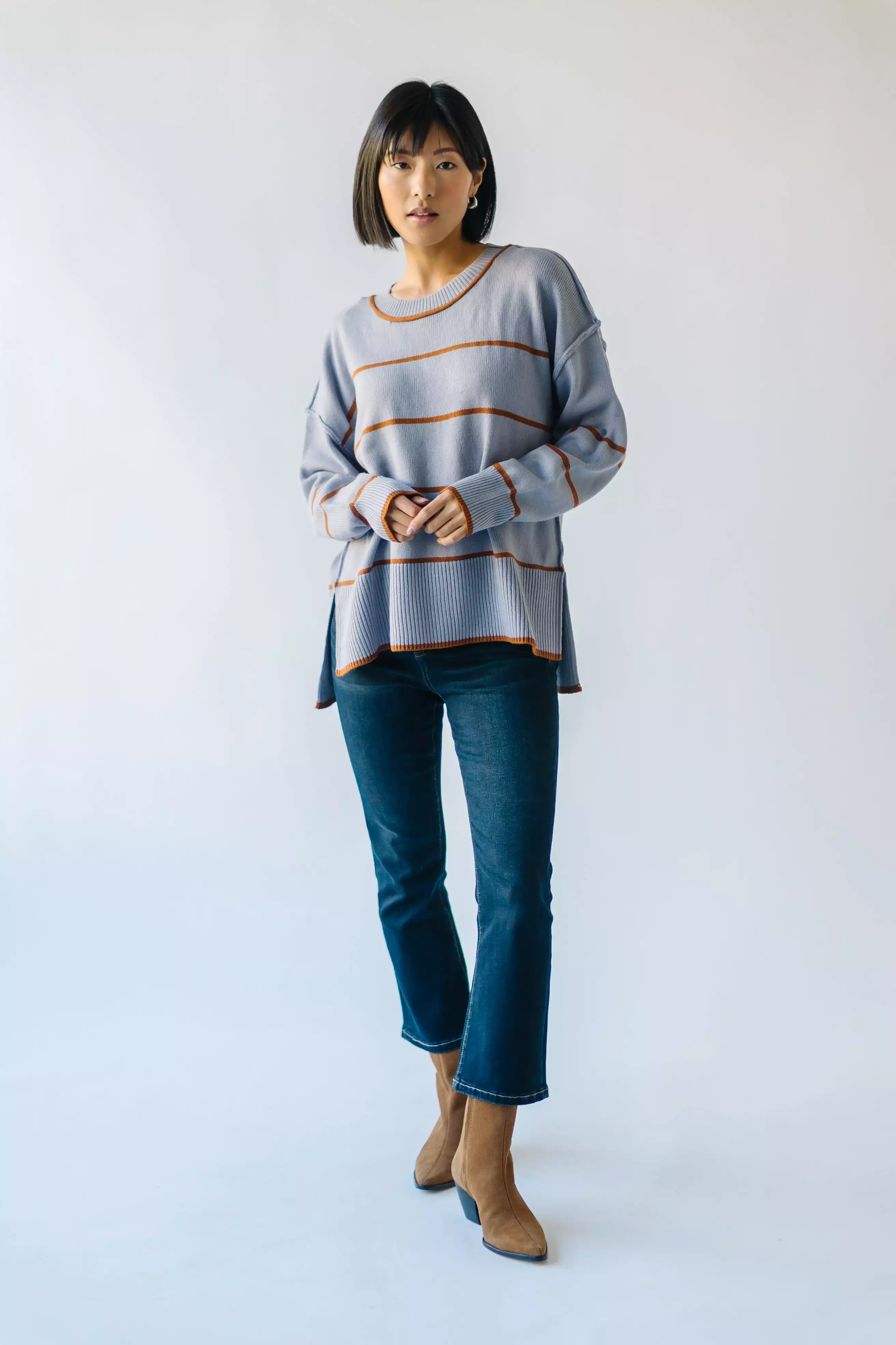 The Blue + Tan Borden Striped Sweater