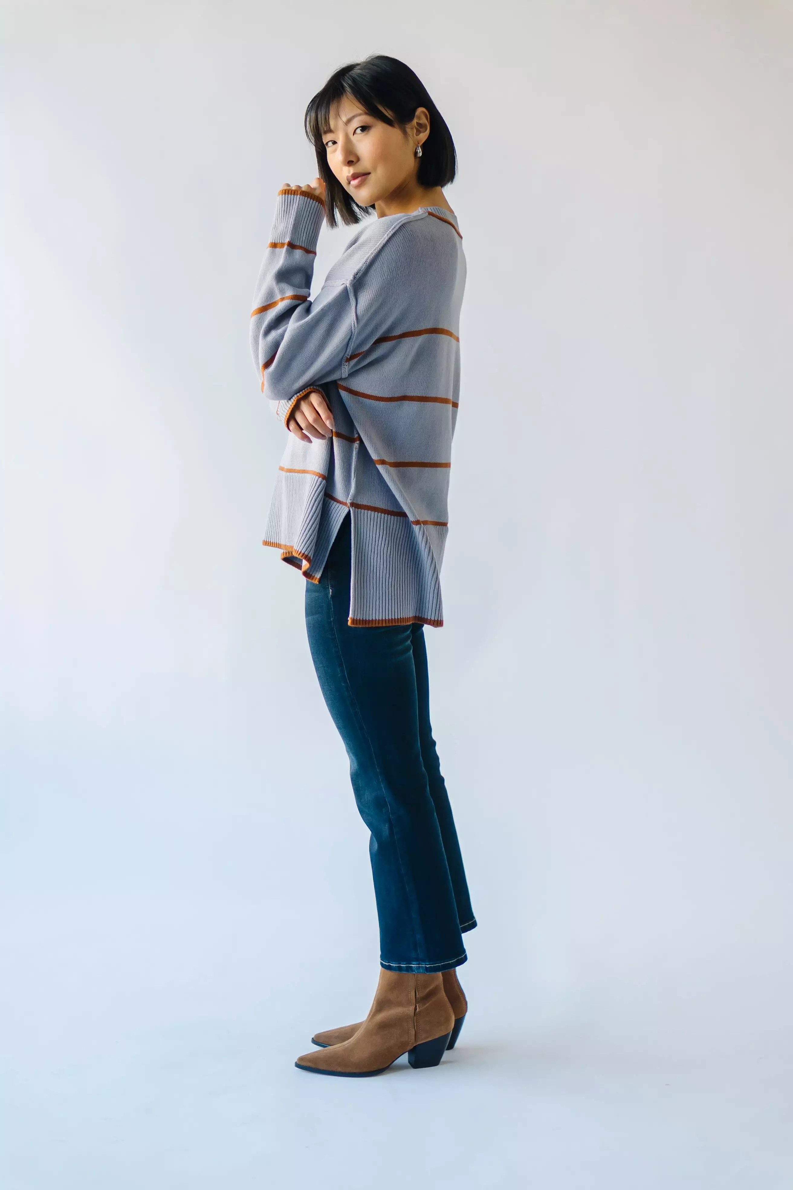 The Blue + Tan Borden Striped Sweater