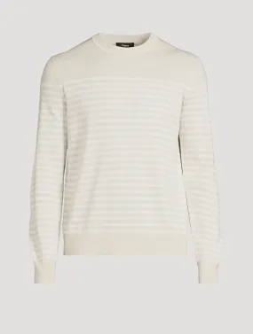 THEORY sweater striped wool print.