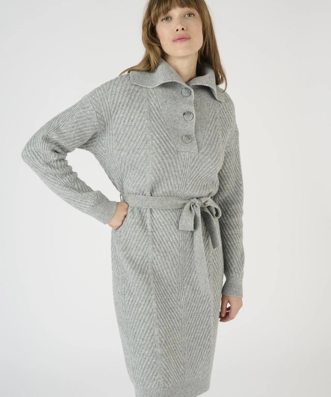 Thermal Long Sleeved Knitted Dress for Women