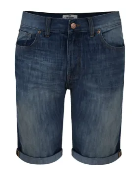 Dark Wash Blue Threadbare Men's Slim Fit Denim Jean Shorts