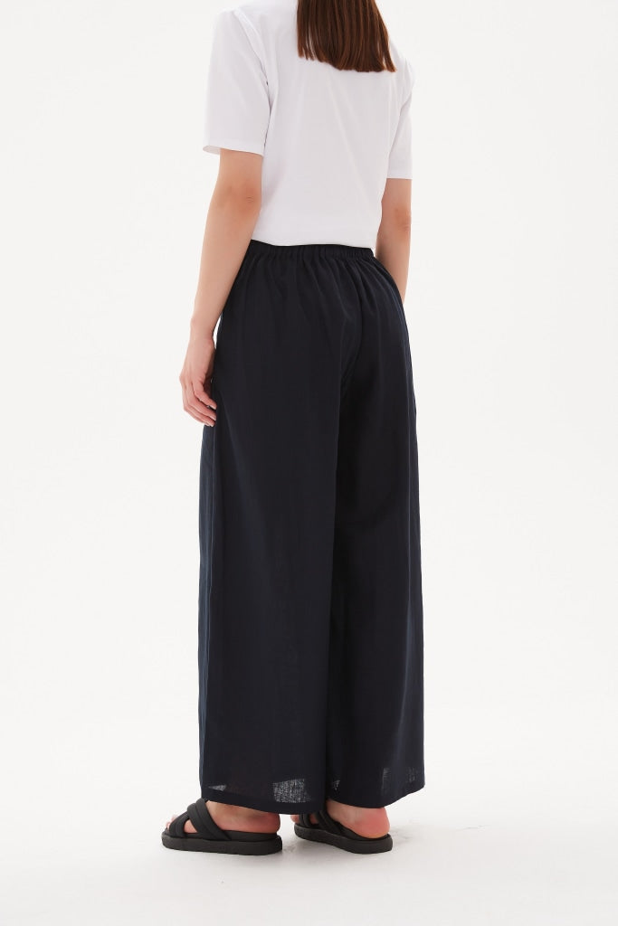 Tirelli Elastic Back Palazzo Pant - Black