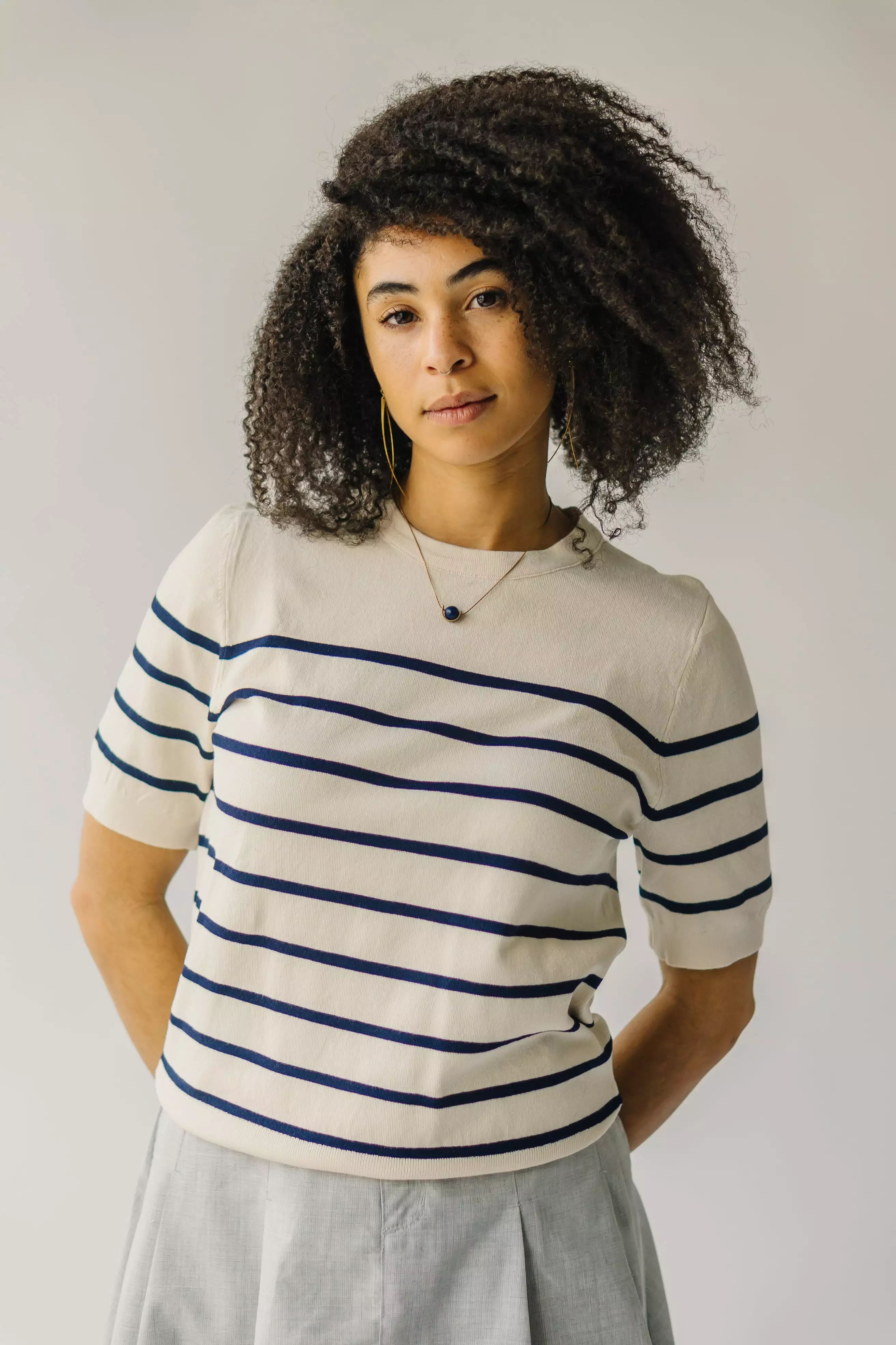 Torin Striped Sweater - Ivory Navy | Shop Now