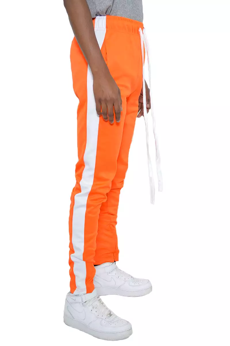 Track pants with a single stripe