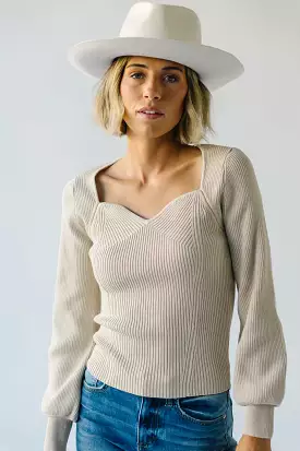 Trammell Ribbed Sweater Taupe.