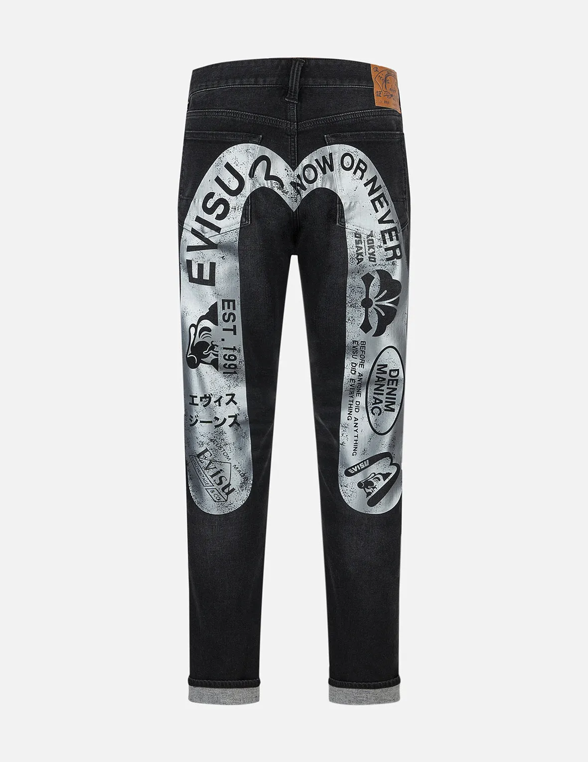 Trendy Graffiti-Style Daicock Print Slim Fit Jeans #2010