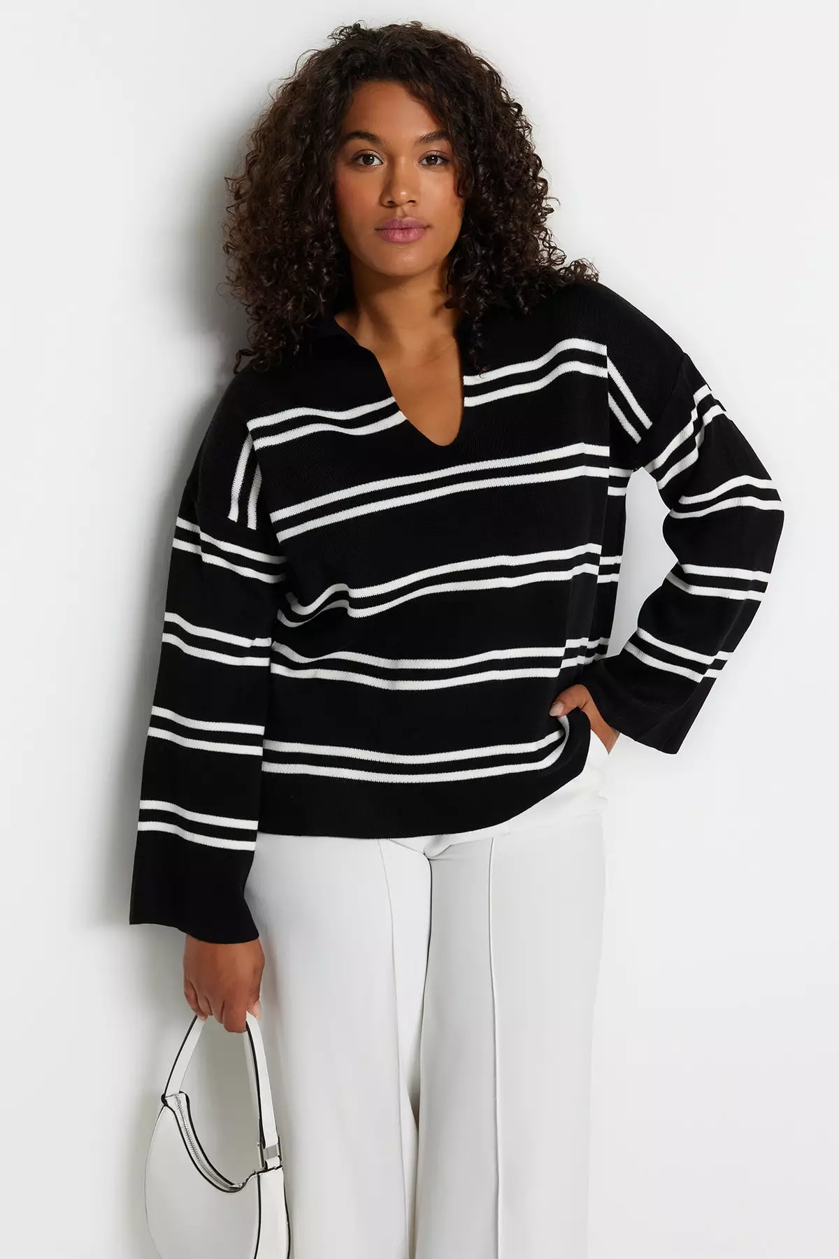 Striped Knit Sweater by Trendyol