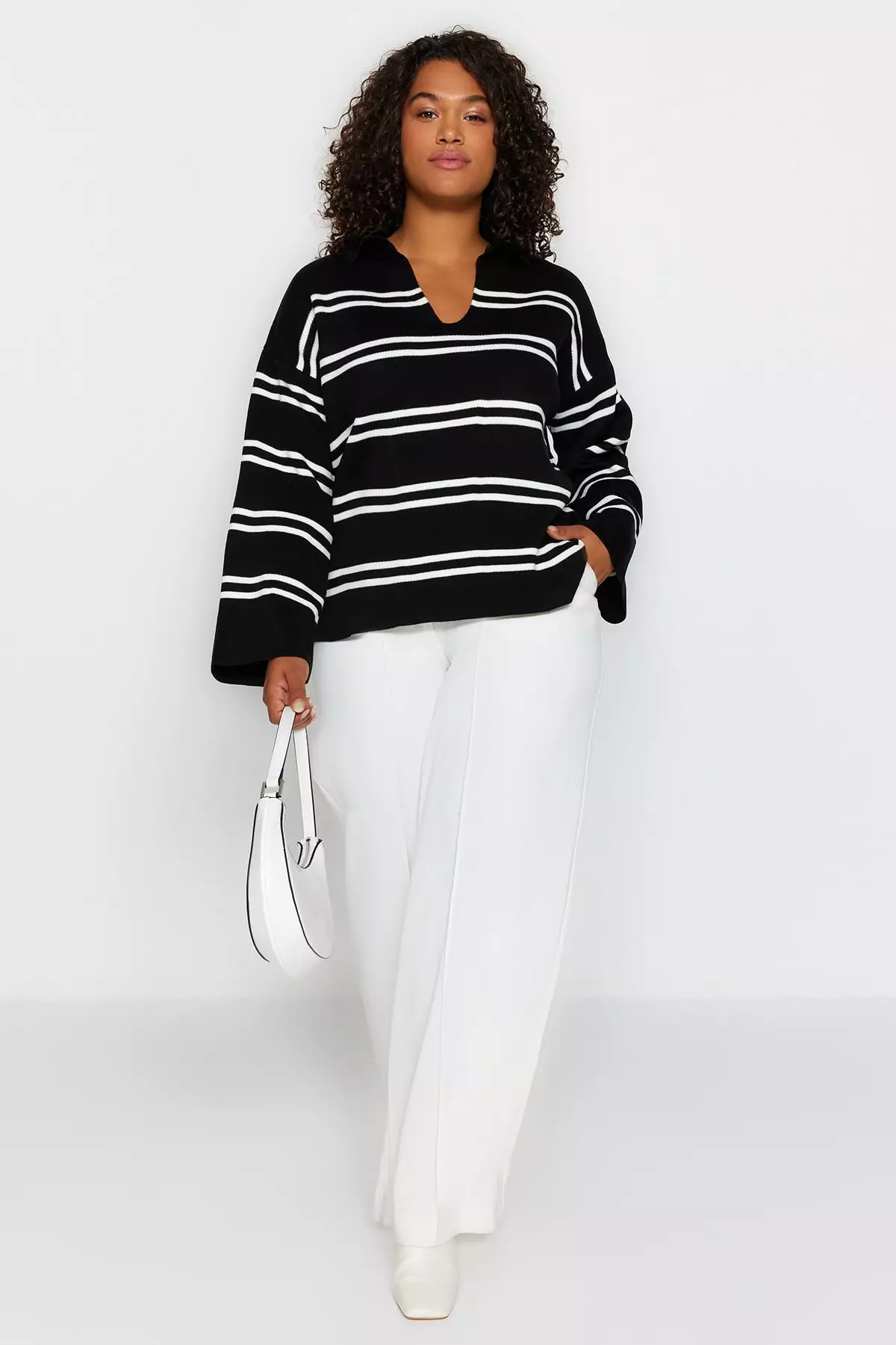 Striped Knit Sweater by Trendyol