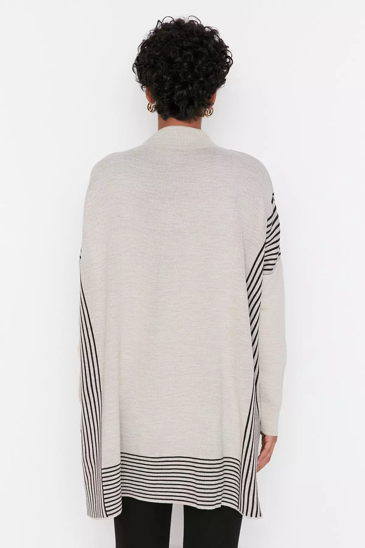 Striped Poncho Sweater from Trendyol