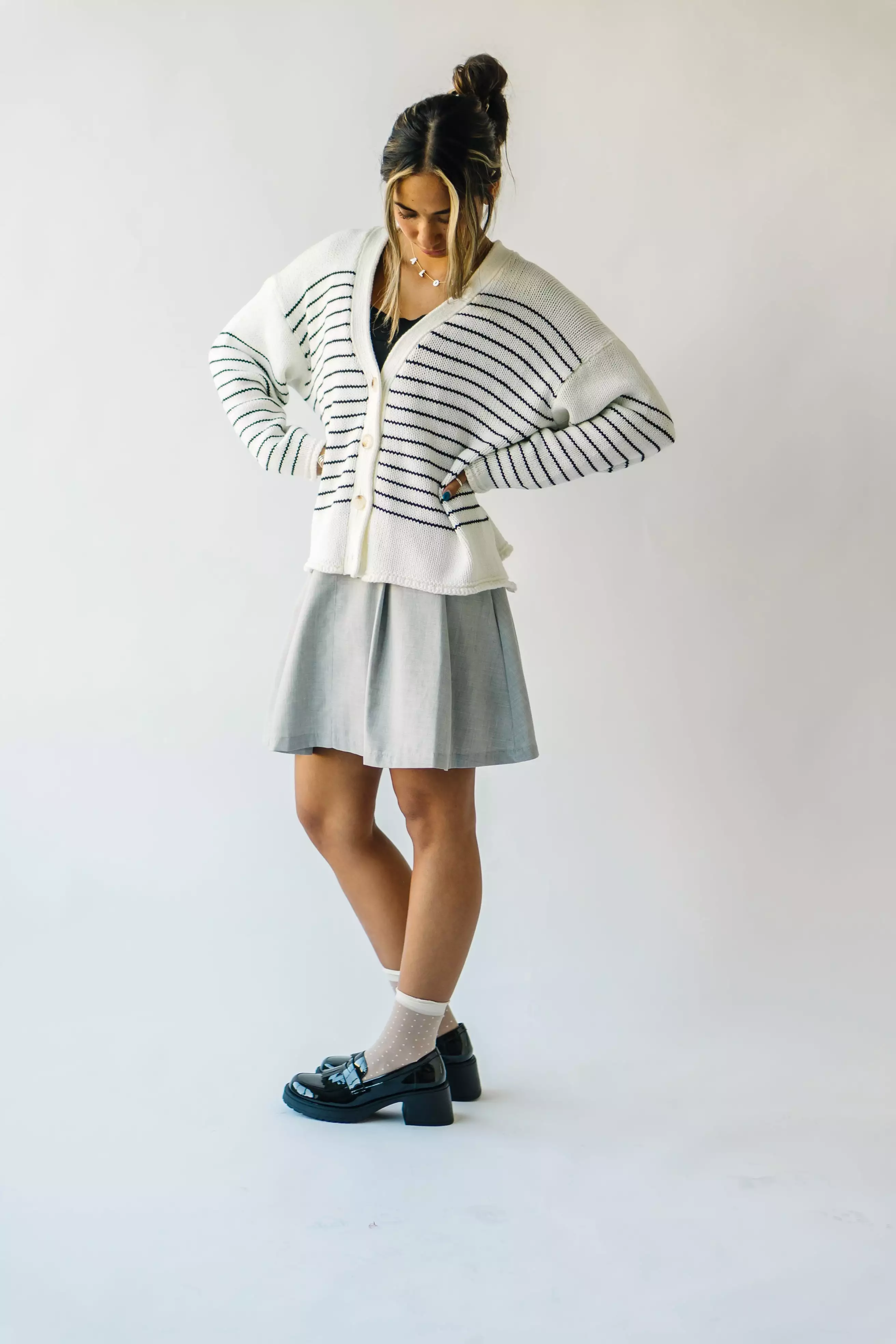 Trudie Striped Cardigan - Black + White | Shop now!