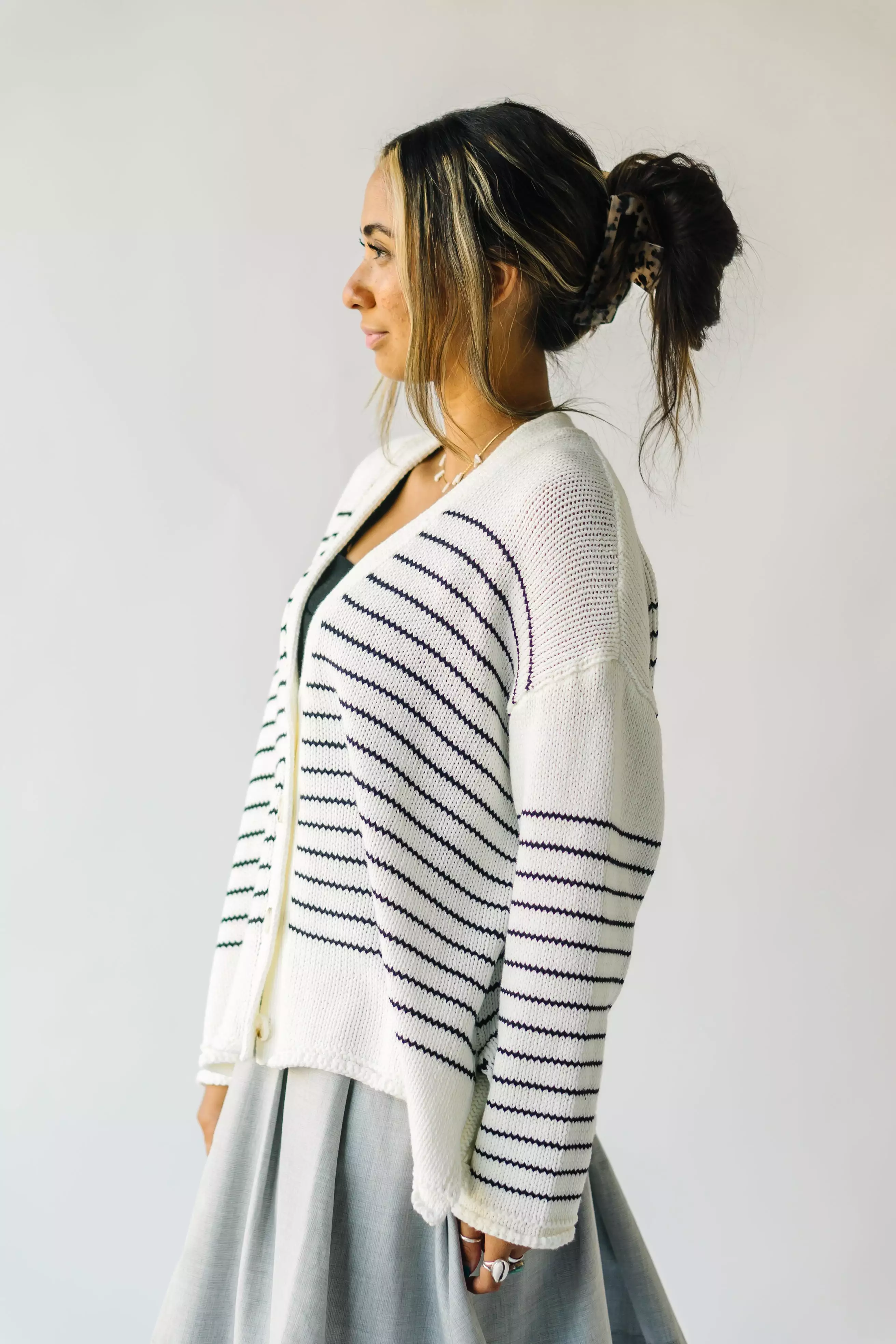 Trudie Striped Cardigan - Black + White | Shop now!