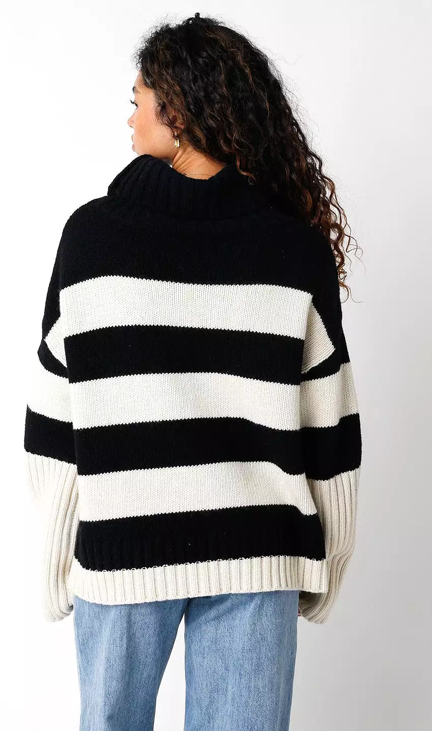 Turtleneck Sweater with Stripes