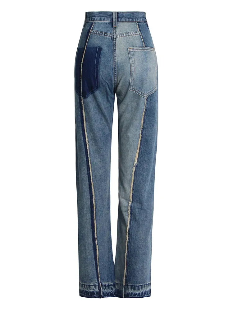 Denim Jeans in Two-Tone Blue