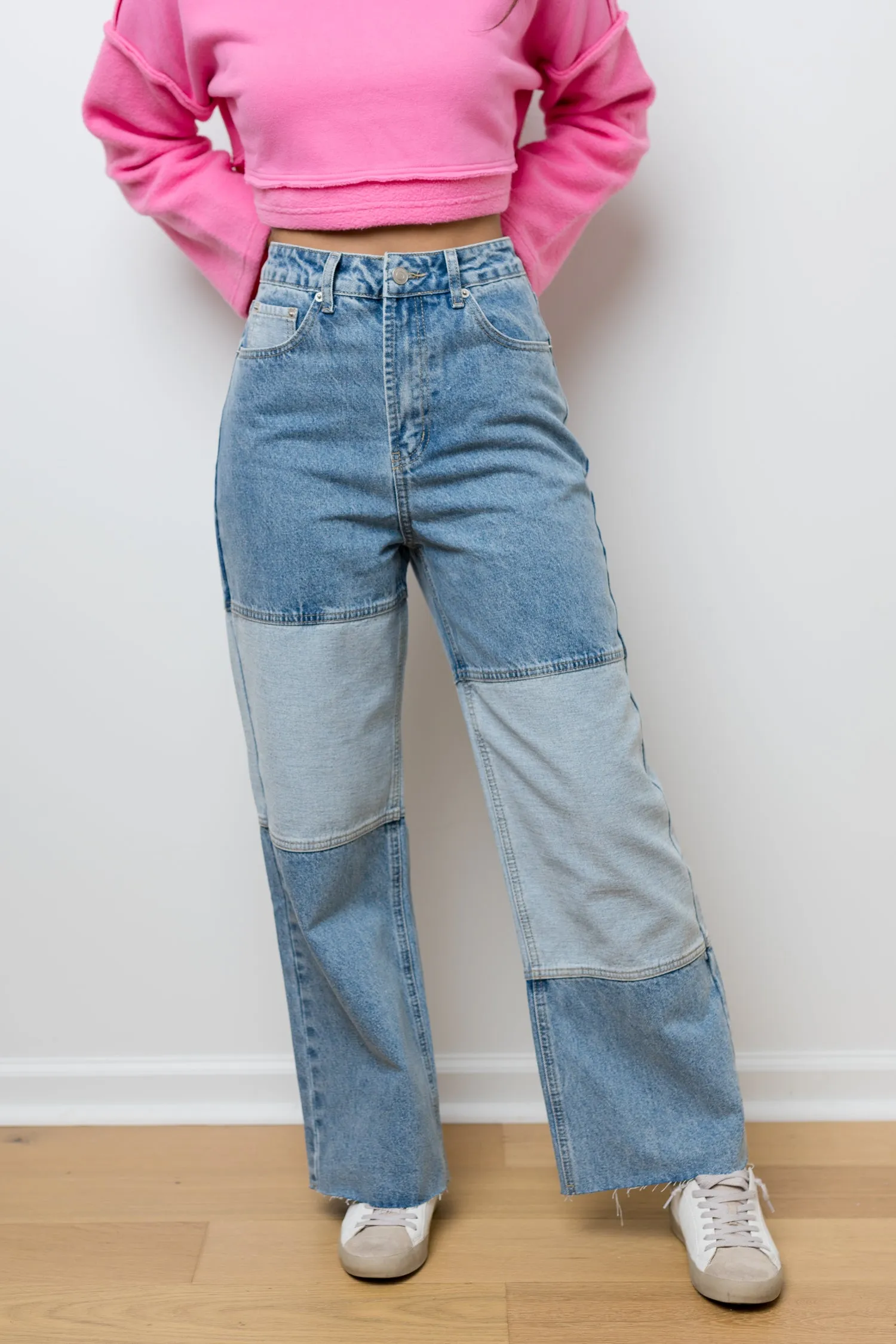 Two Tone StraightLeg Jeans by The Tommi