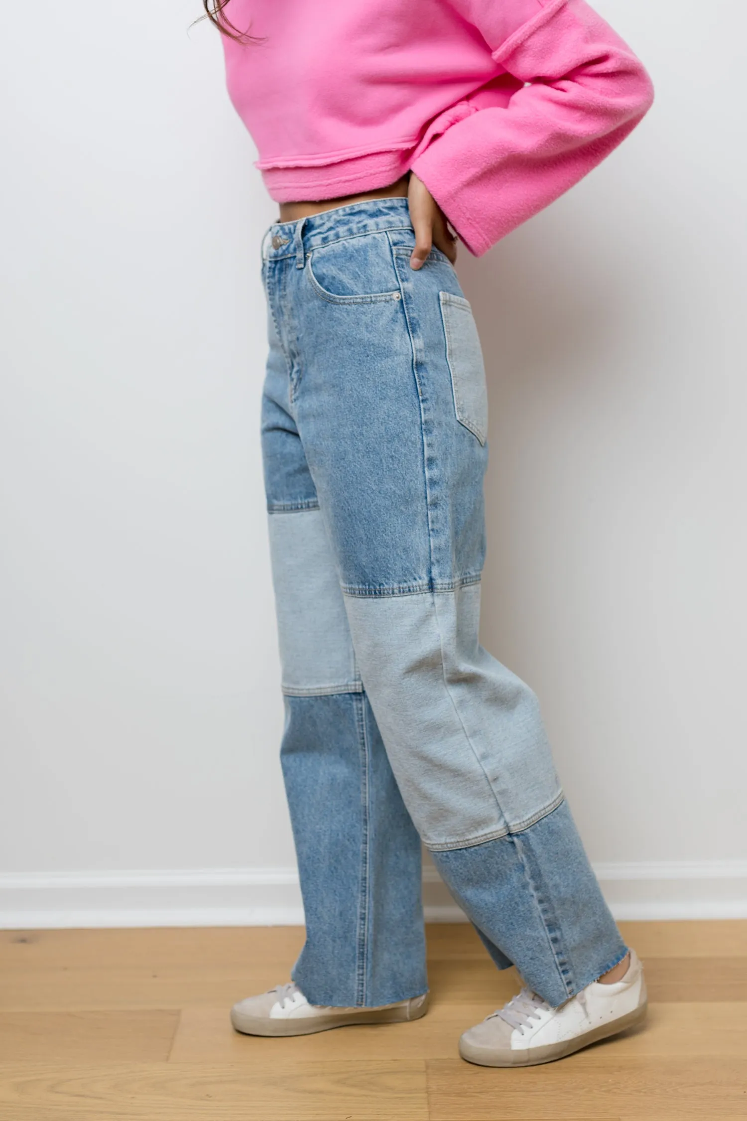 Two Tone StraightLeg Jeans by The Tommi