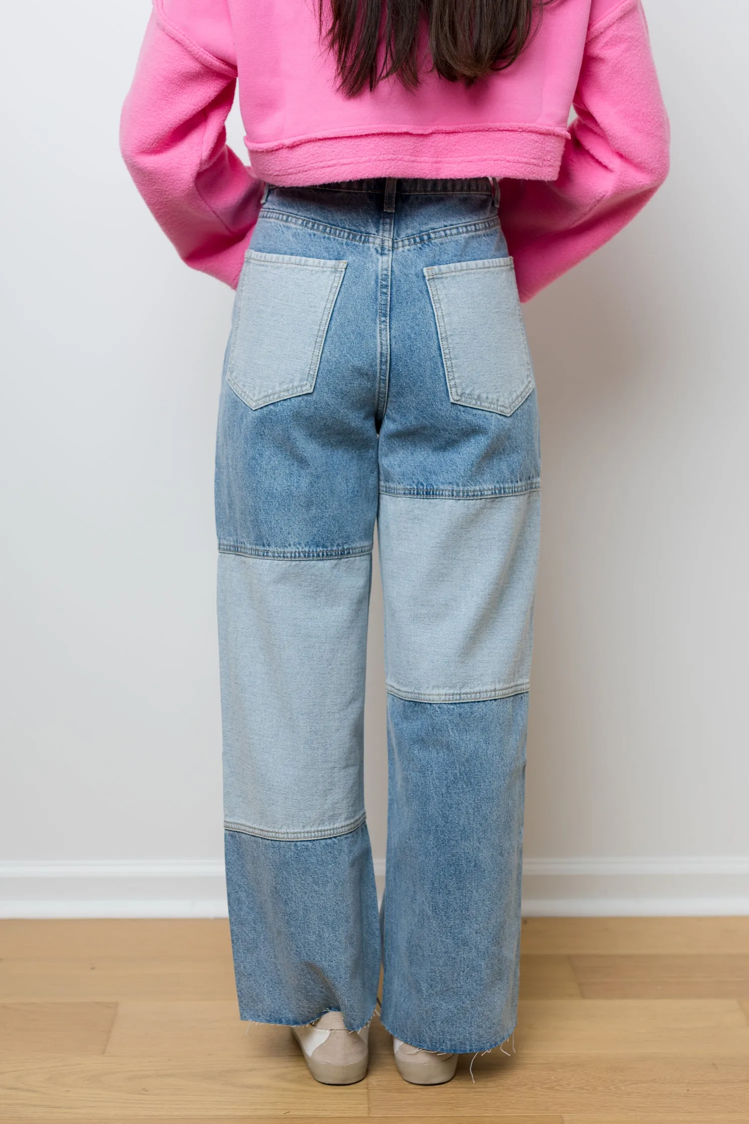 Two Tone StraightLeg Jeans by The Tommi