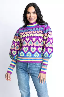 Unique Heart Patterned Sweater