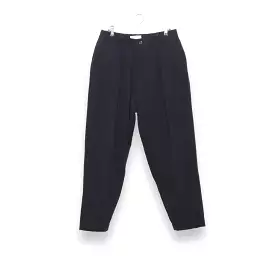 Universal Works Navy Pleated Track Pant 29727 - Wool Cot Seersucker