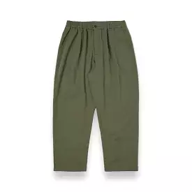 Universal Works Olive Slub Sateen Pleated Track Pant 30270