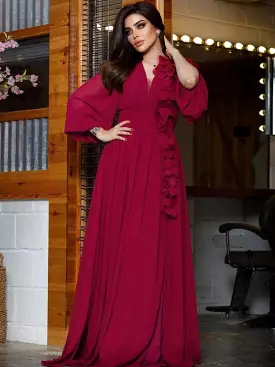 V-neck Chiffon Dress for Women - S5033600