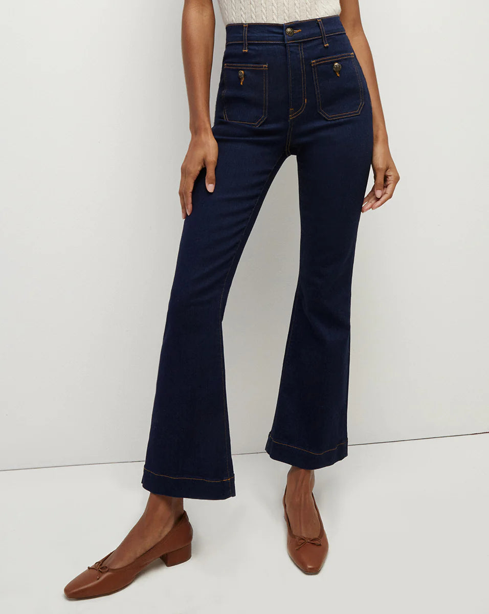 Veronica Beard Carson High Rise Kick Flare Jean Oxford: Buy Now