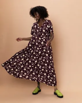 Vintage Floral Maxi Dress - Oversized - Sizes Small to Large