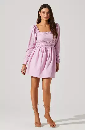 Waist-Cinching Long Sleeve Mini Dress