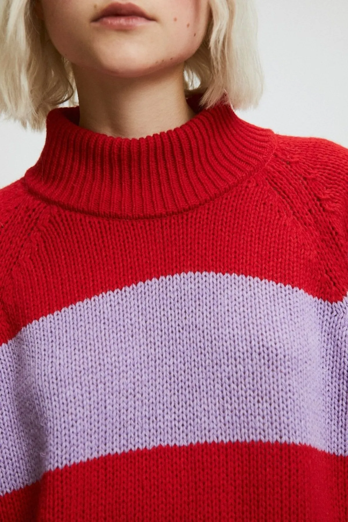 Waite Red Lilac Striped Sweater