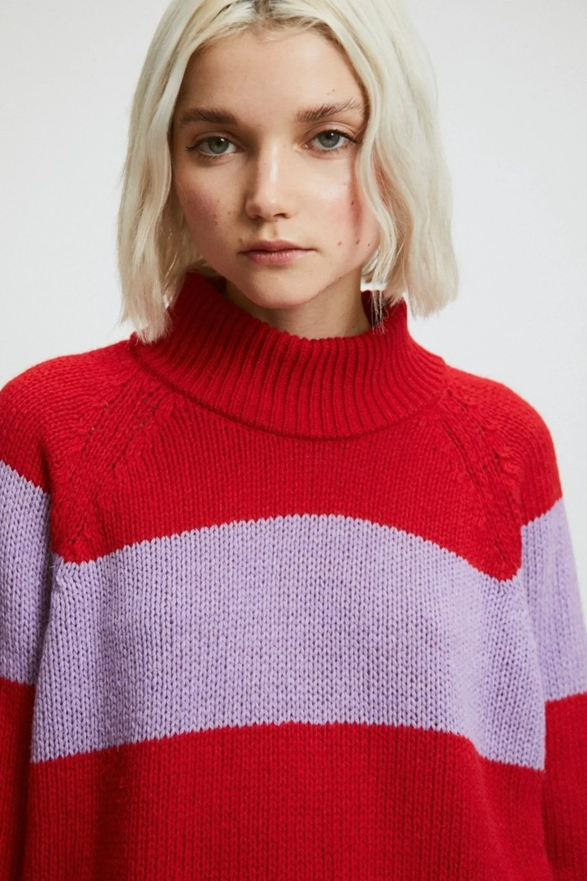 Waite Red Lilac Striped Sweater