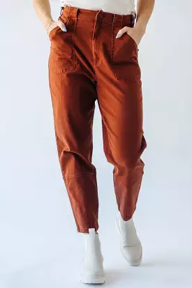 Watkins High Rise Paper Bag Jeans Rust - Buy Online