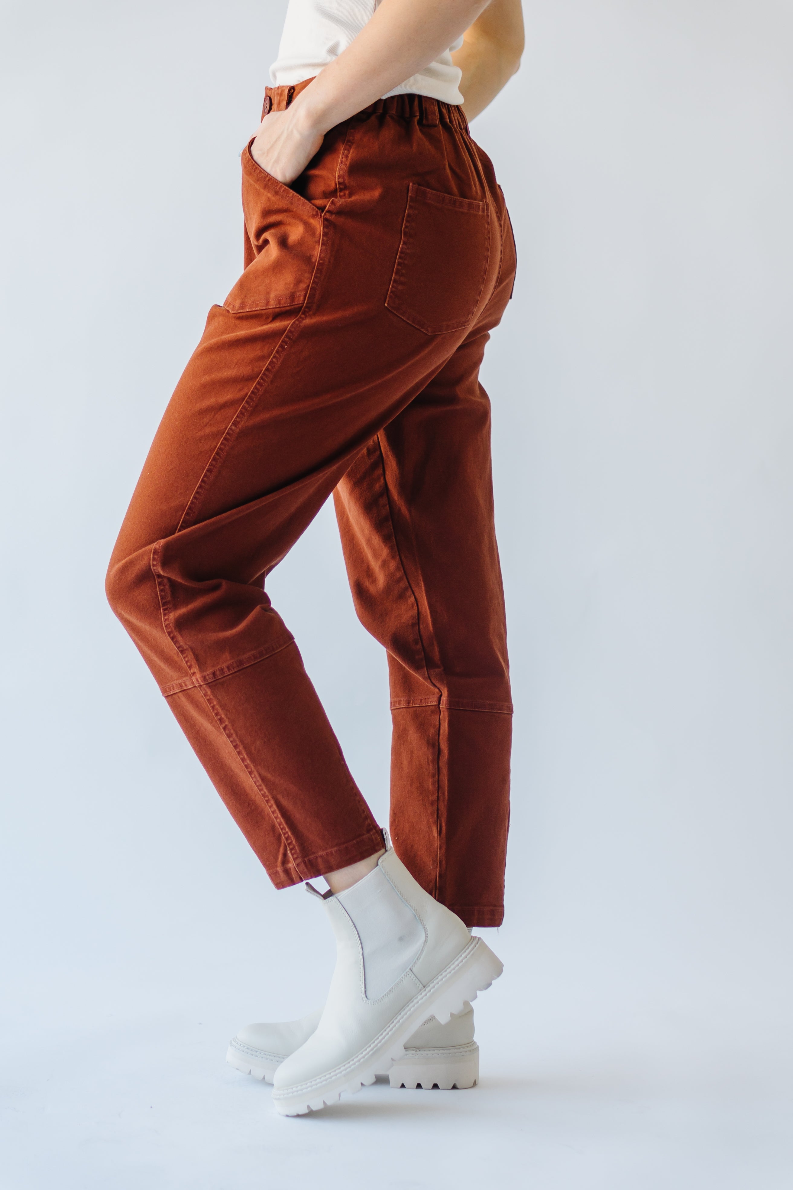 Watkins High Rise Paper Bag Jeans Rust - Buy Online