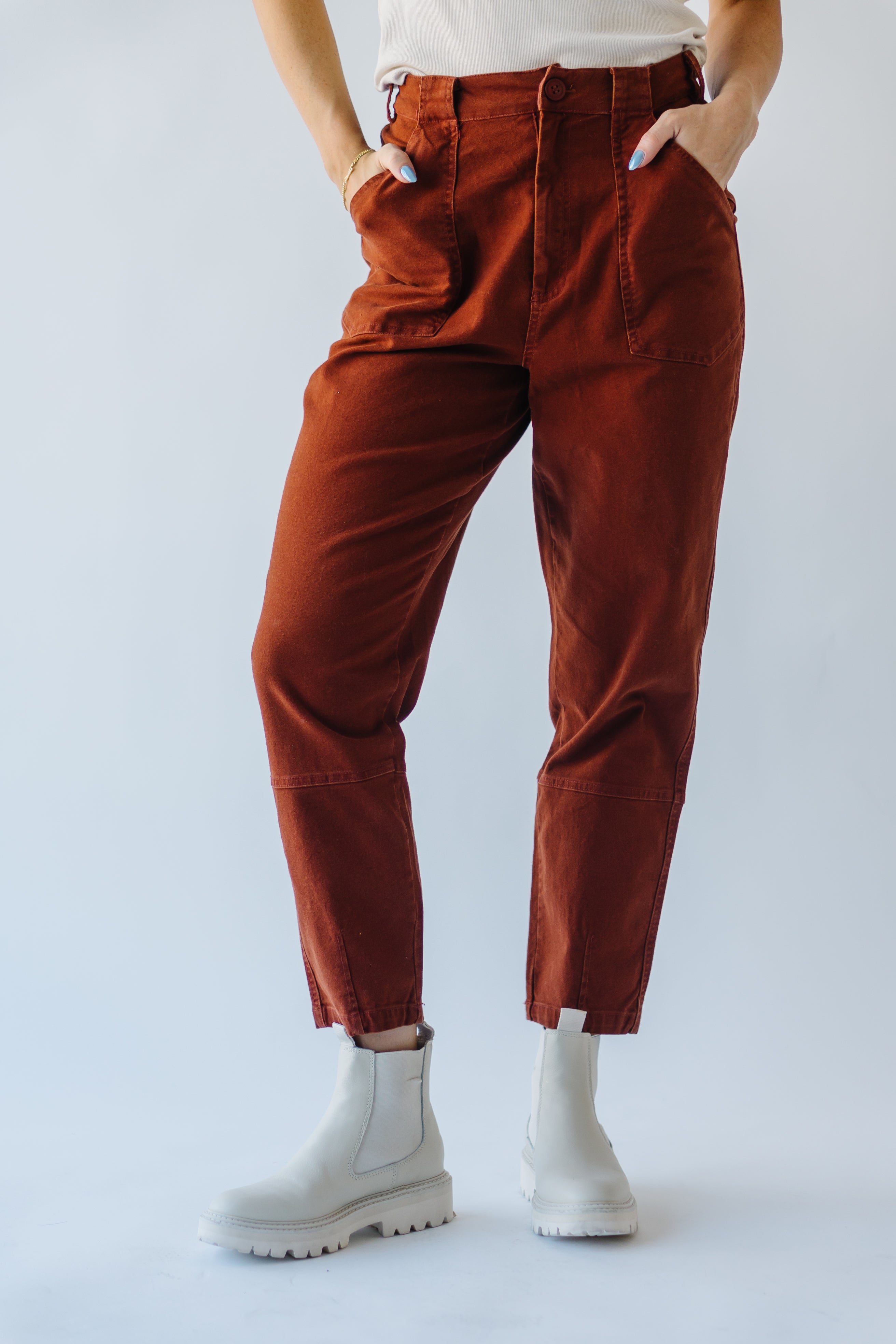 Watkins High Rise Paper Bag Jeans Rust - Buy Online