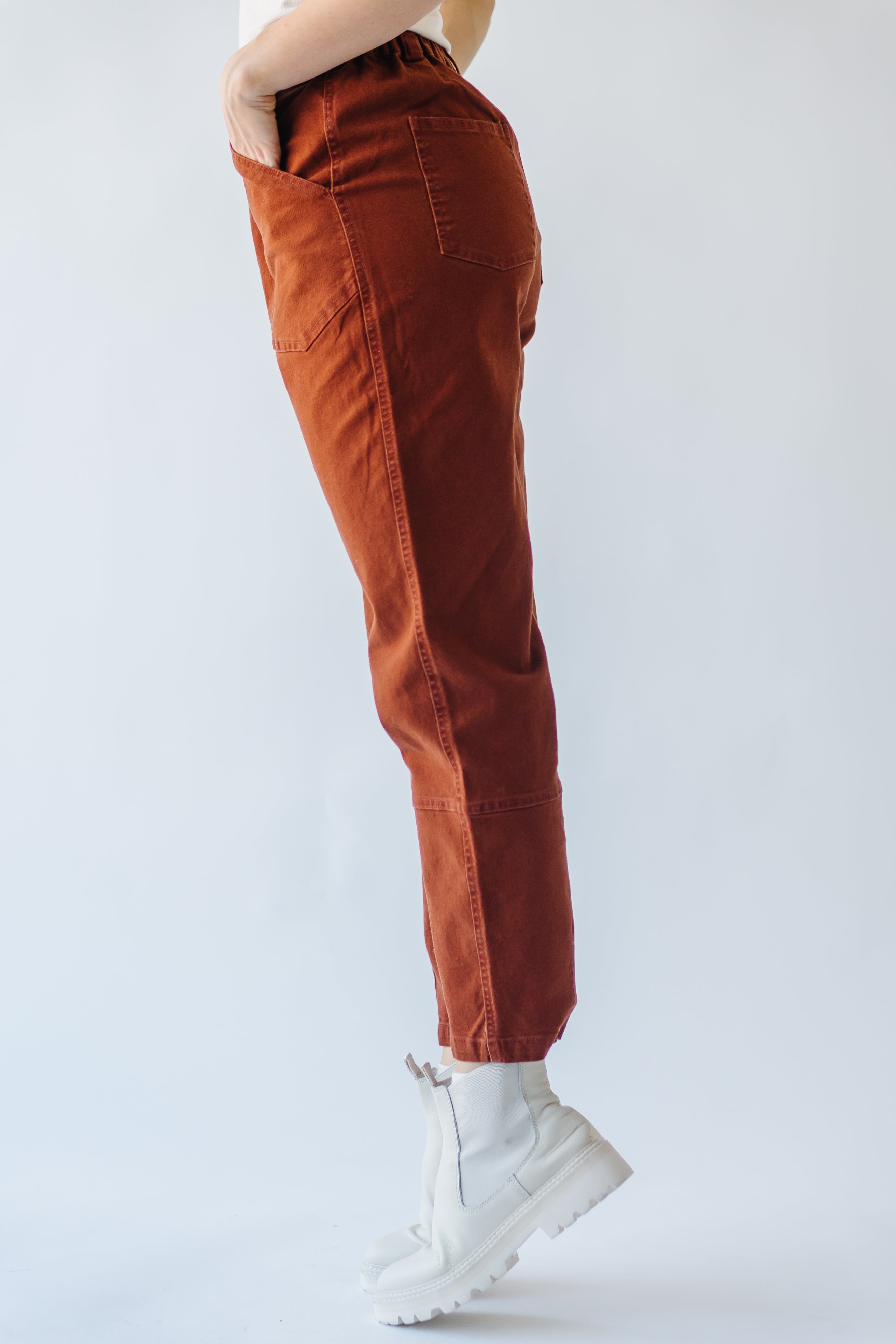 Watkins High Rise Paper Bag Jeans Rust - Buy Online