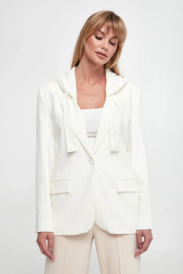 White Hooded Blazer